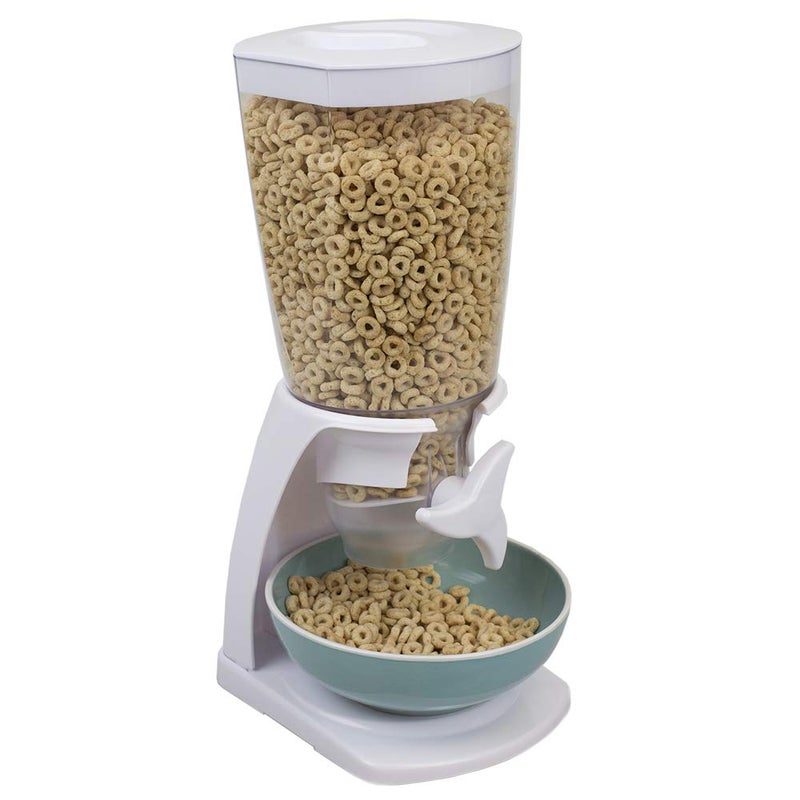 Home Basics Cereal Dispenser Countertop, By Home Basics (White) | Plastic Cereal Dispenser For Pantry, With Twist-Knob | Perfect For Cereal, Candy, Pasta, Rice, and Pet Food - Image 1